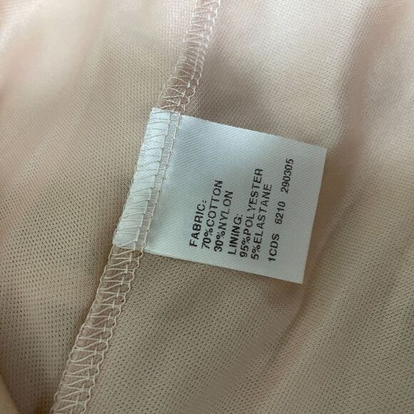 ValleyGirl Dress Small Cream Knee Length Bow Tie Strap Gown Nylon Stretch NEW - Picture 5 of 5